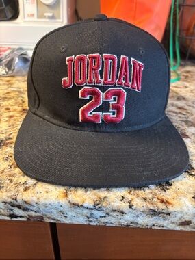 Jordan 23 Big Boys Flat Brim Twill Cap Black One Size Adjustable